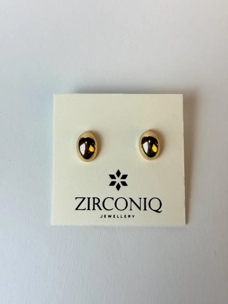 18K Gold-Plated Oval Stud Earrings