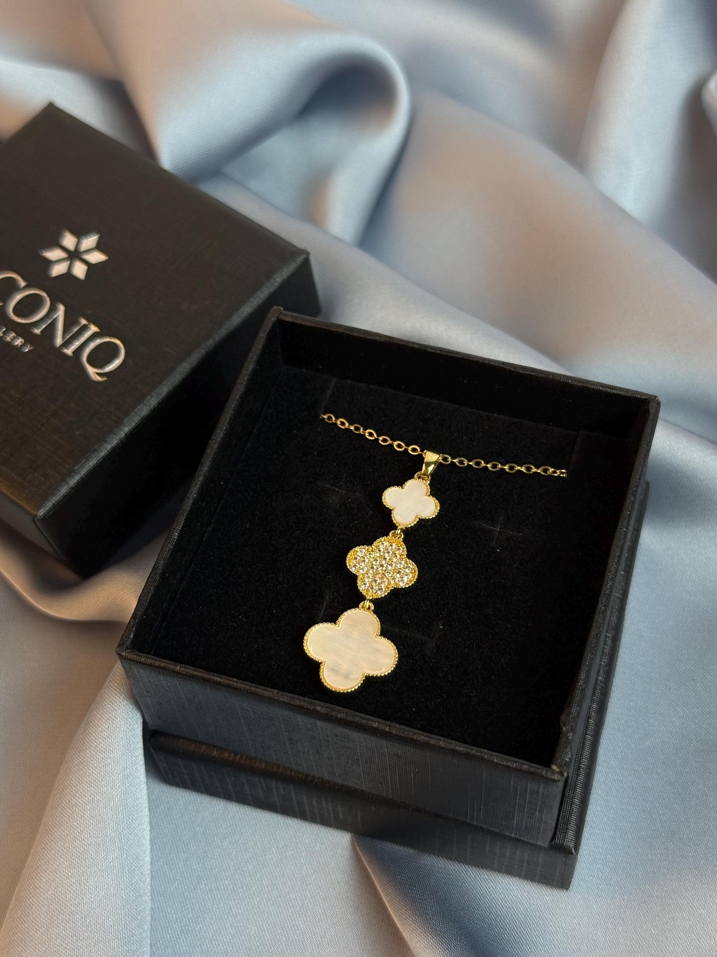 Triple Four-Leaf Clover Necklace