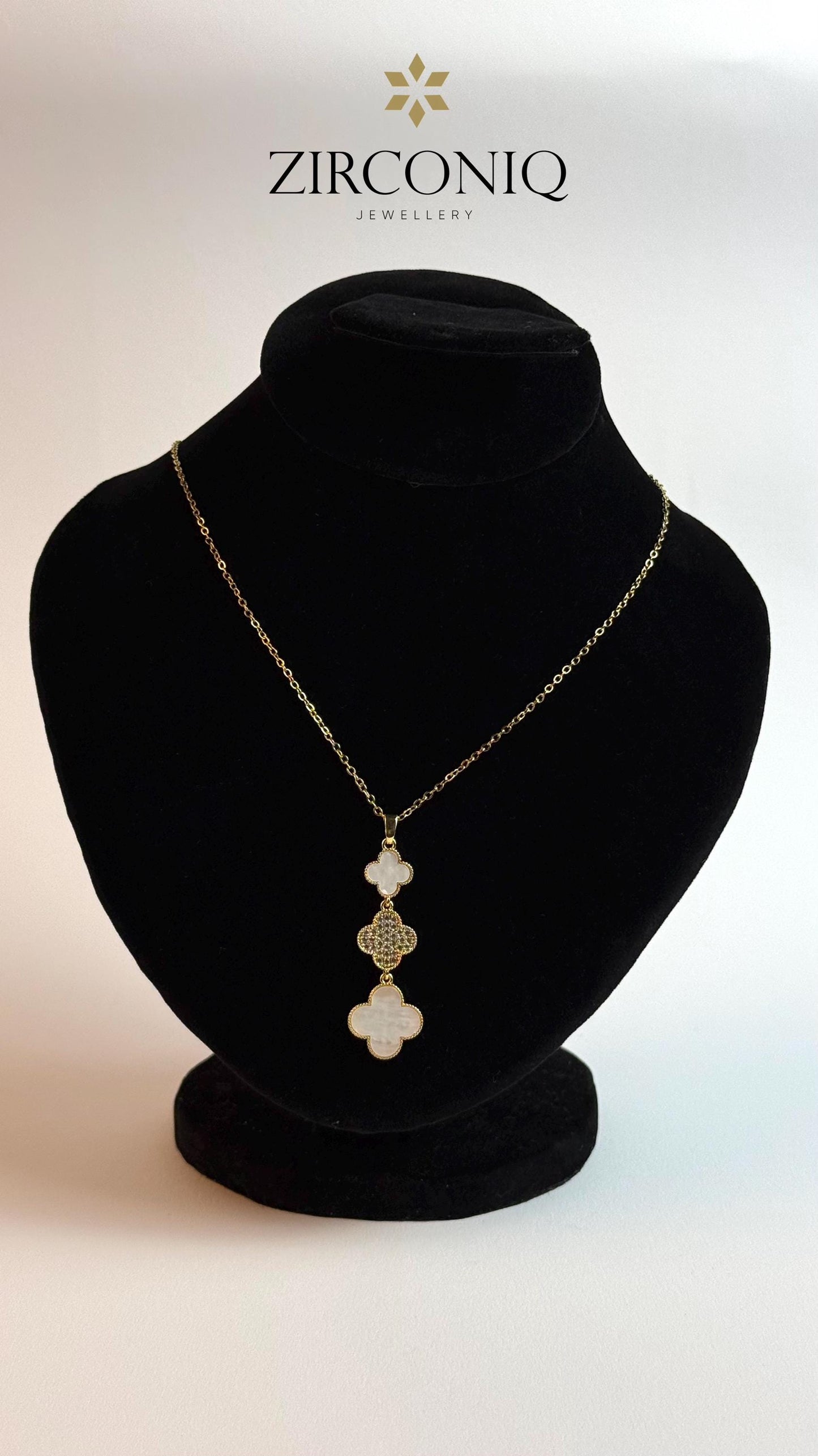 Triple Four-Leaf Clover Necklace