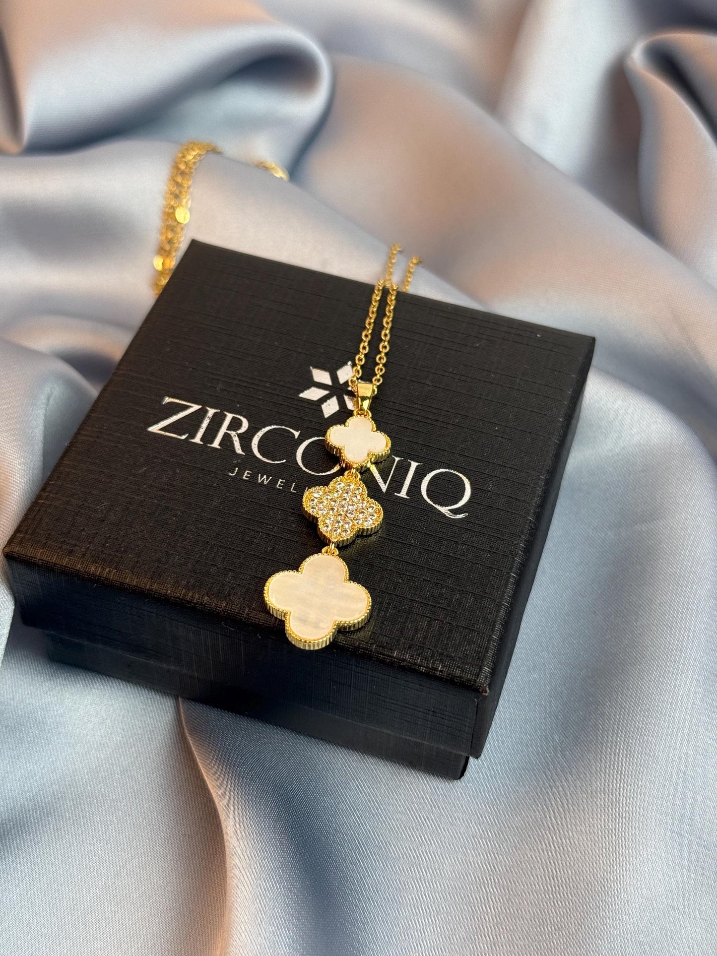 Triple Four-Leaf Clover Necklace