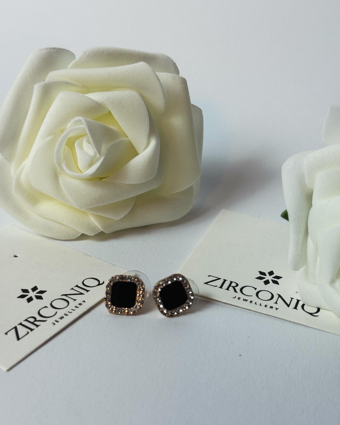 Chic Black Gem Stud Earring