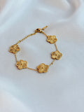 Fünfblättriges Kleeblatt Armband Gold - Glücksarmband