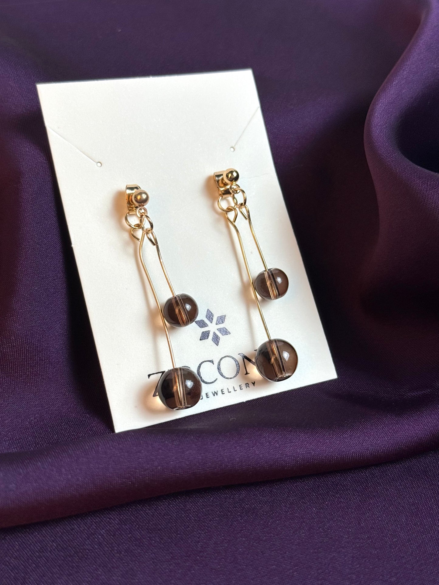 Modern Round ball drop earring