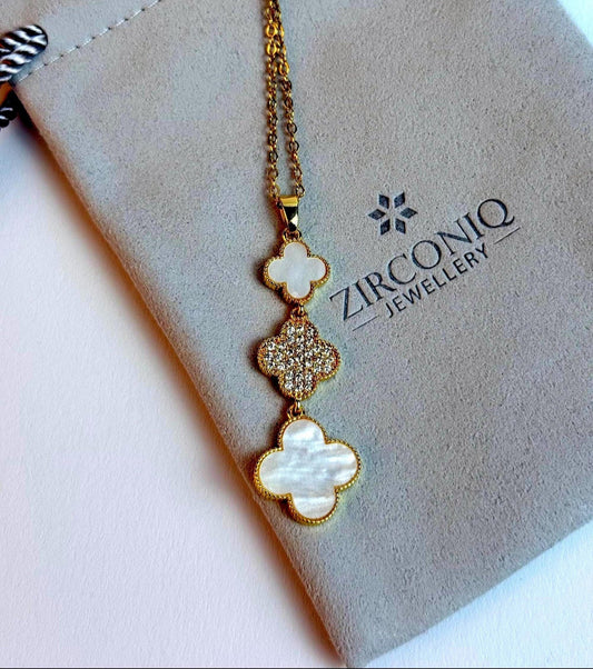 Triple Four-Leaf Clover Necklace