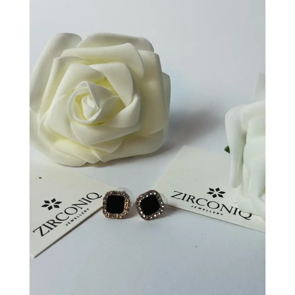 Chic Black Gem Stud Earring