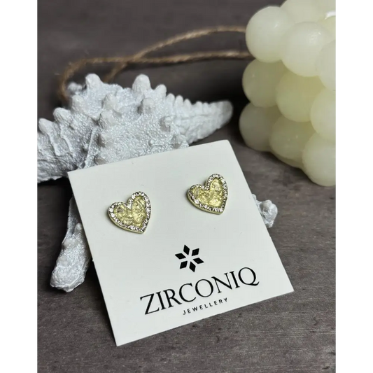 Elegant Heart Crystal Stud Earrings
