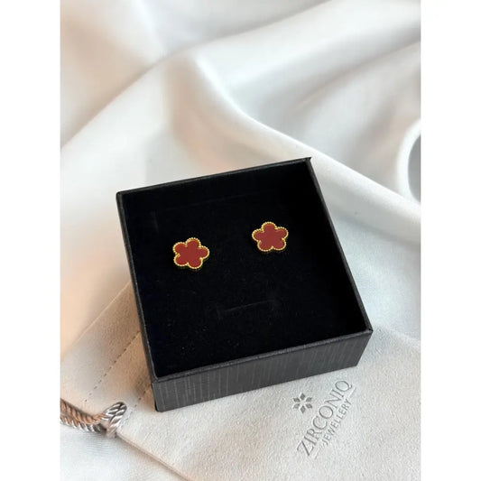 Five Leaf Clover Earrings - Lucky Charm Earrings