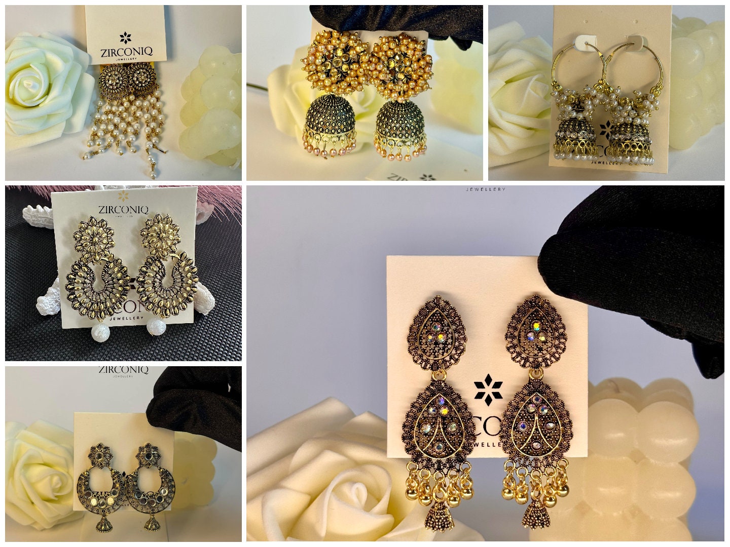 Lightweight Pearl Ethnic Earrings Jhumka