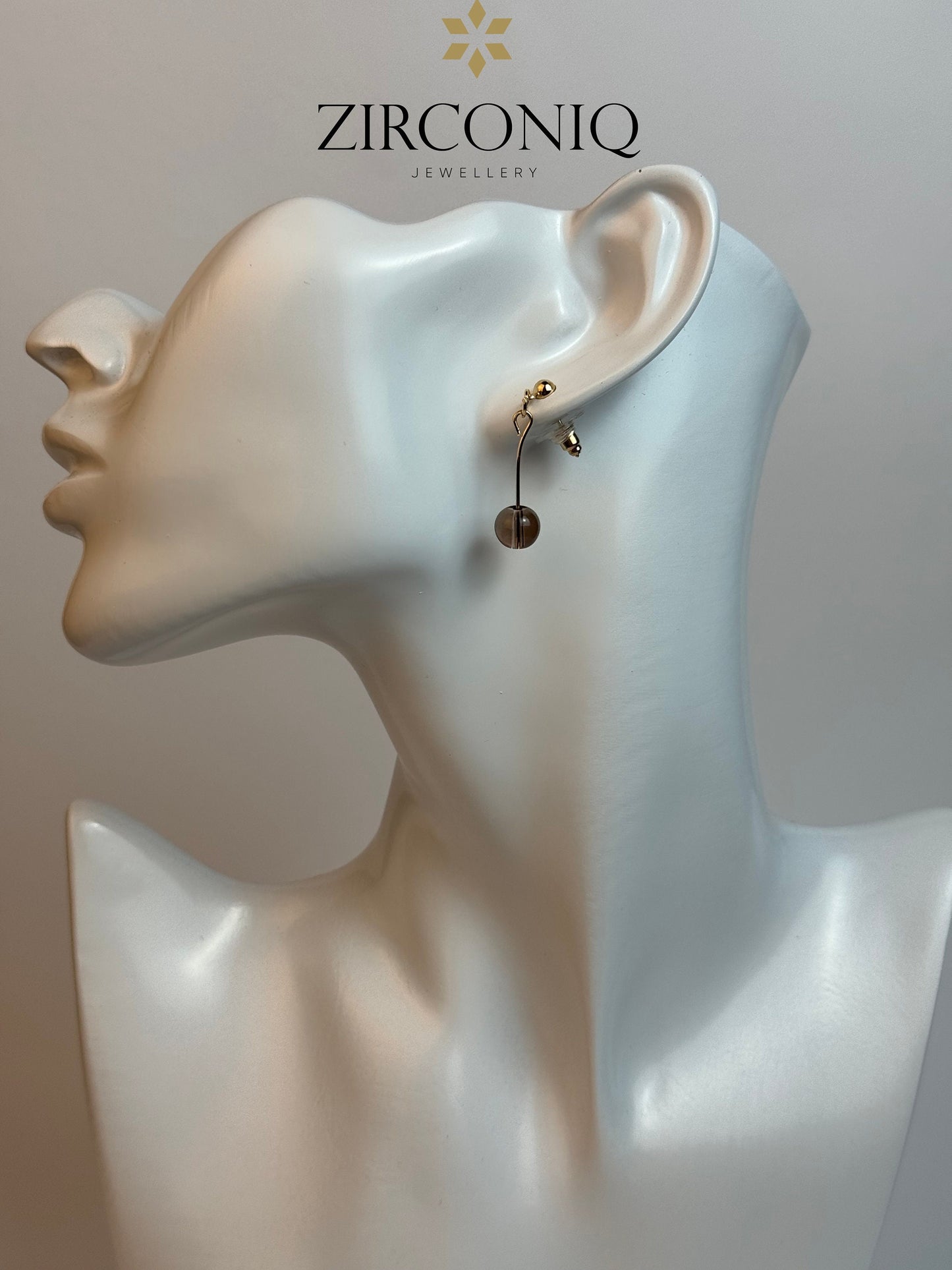 Modern Round ball drop earring