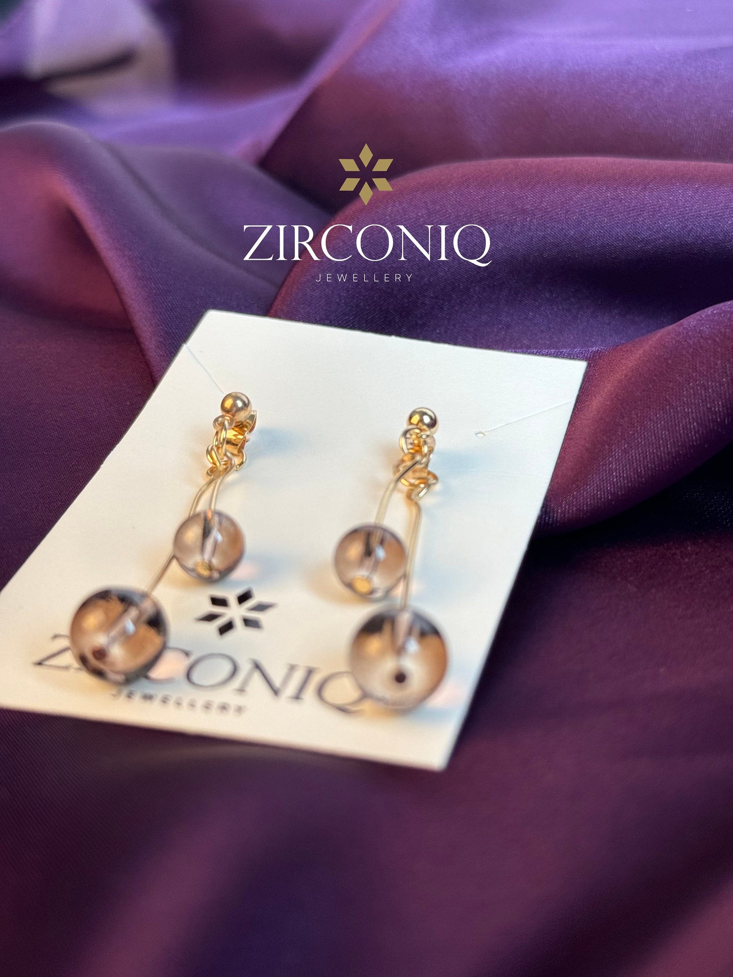 Modern Round ball drop earring