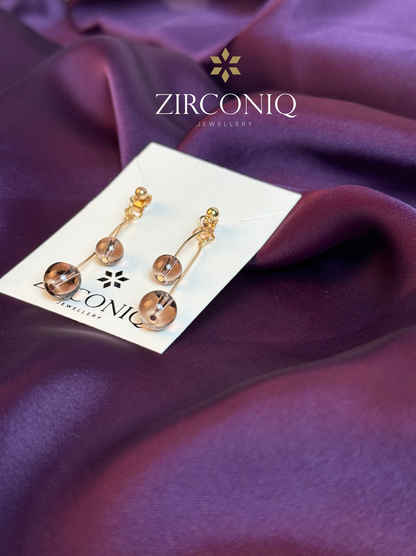Modern Round ball drop earring
