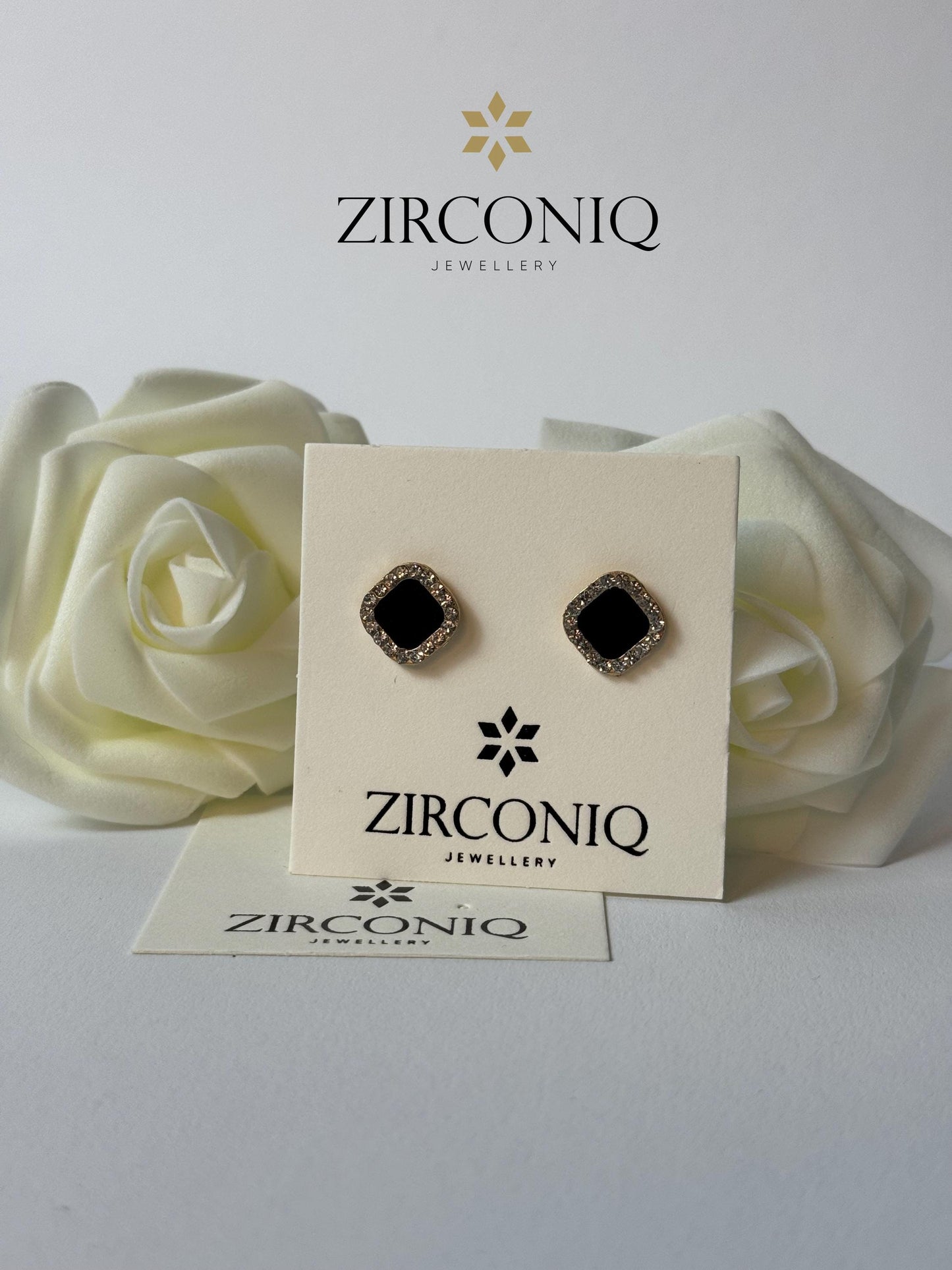 Chic Black Gem Stud Earring