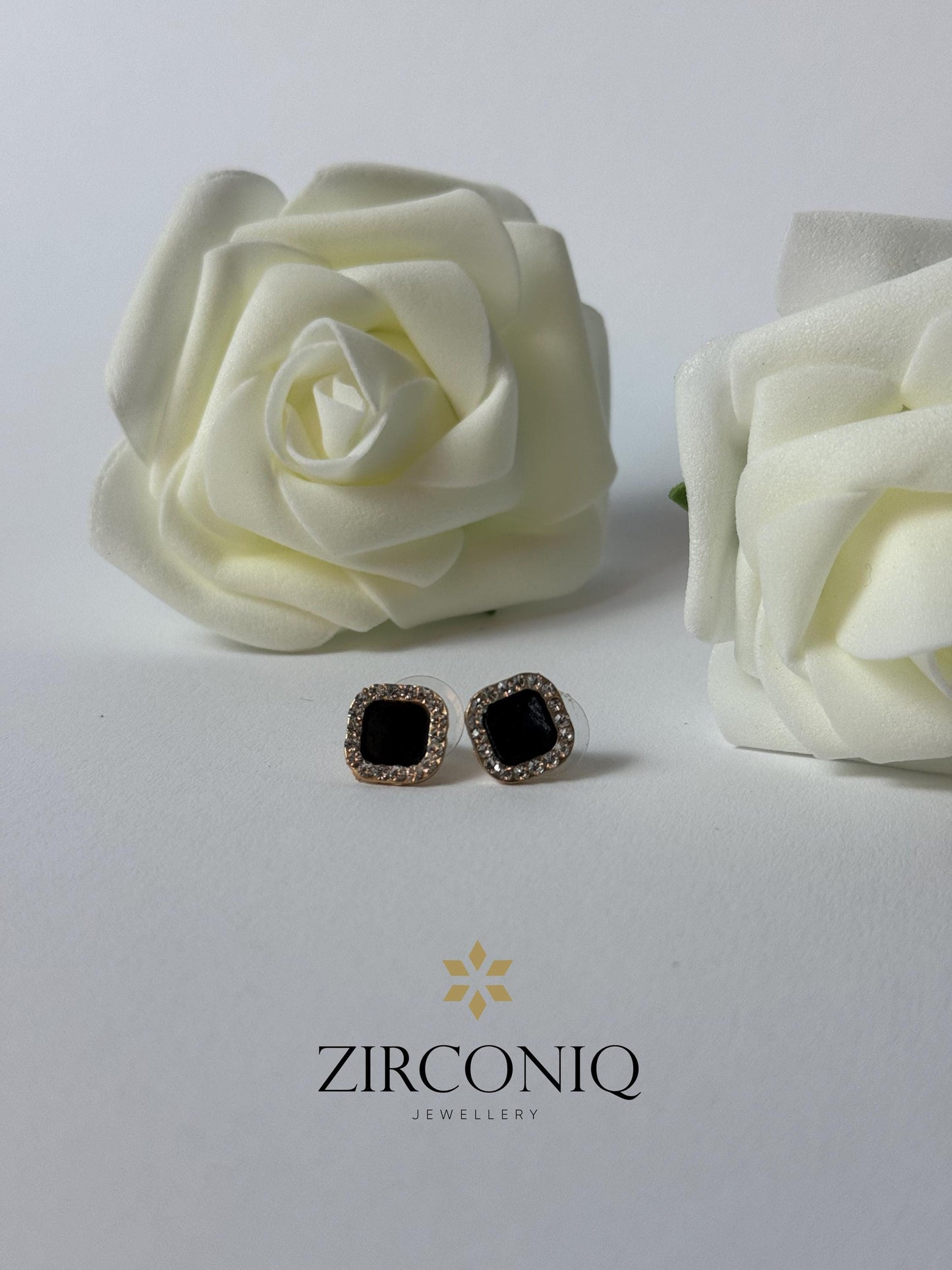 Chic Black Gem Stud Earring