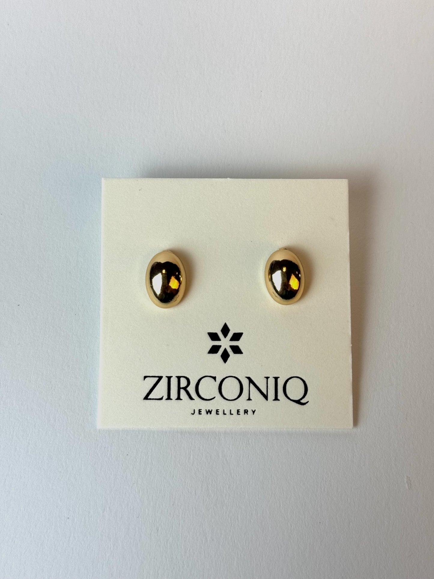 18K Gold-Plated Oval Stud Earrings