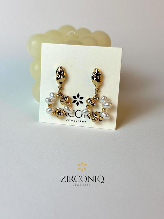 18K Gold-Plated Baroque Pearl Drop Earrings