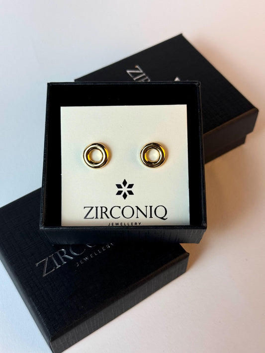 18K Gold Plated Mini Donut Stud Earrings