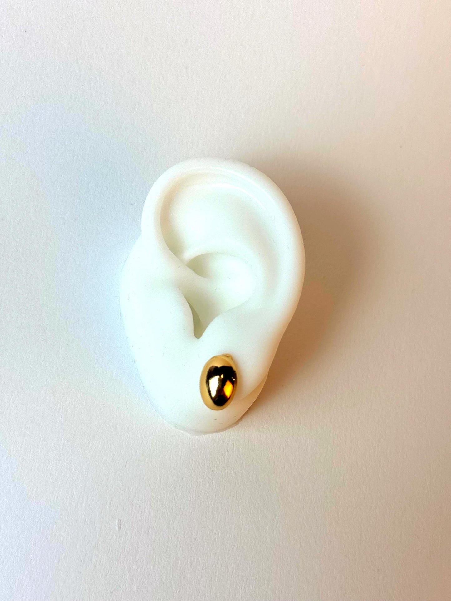 18K Gold-Plated Oval Stud Earrings