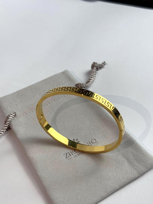 Gold Plated Bangle Bracelet by Zirconiq