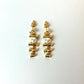 18K Gold-Plated Bamboo-Inspired Pearl Drop Earrings