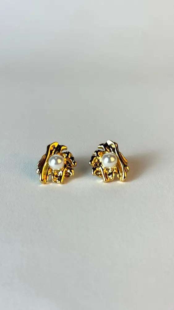 18K Gold-Plated Pearl Earrings