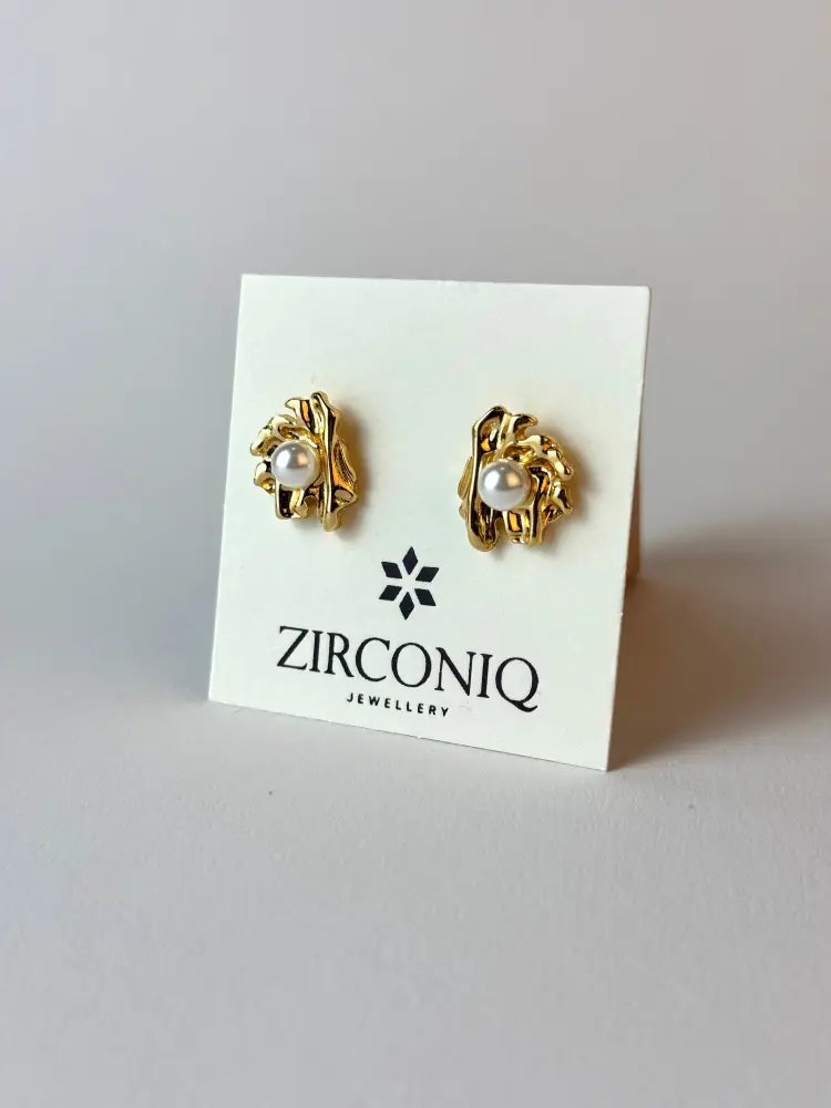 18K Gold-Plated Pearl Earrings