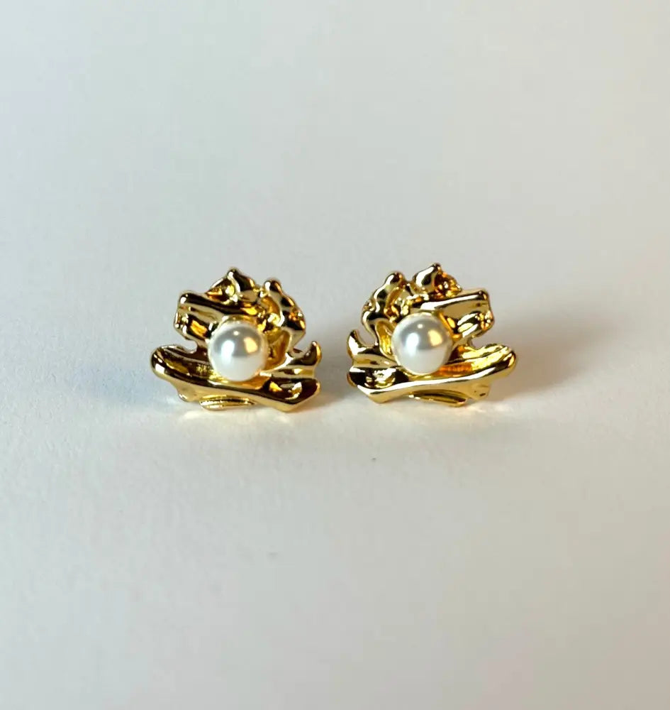18K Gold-Plated Pearl Earrings