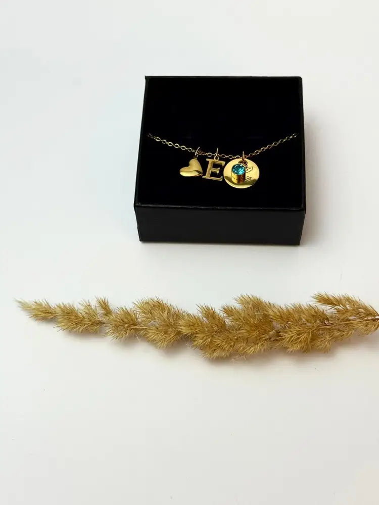18K Gold Plated Personalized Birthstone Pendant - Golden - Birthstone Necklace