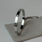 Zircon Studded Stainless Steel Silver Plated Bangle Bracelet - Silver