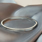Zircon Studded Stainless Steel Silver Plated Bangle Bracelet - Silver