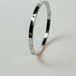 Zircon Studded Stainless Steel Silver Plated Bangle Bracelet - Silver