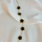 Five Leaf Clover Bracelet Black - Lucky Bracelet