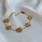 Fünfblättriges Kleeblatt Armband Gold - Glücksarmband