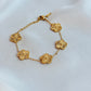 Fünfblättriges Kleeblatt Armband Gold - Glücksarmband