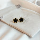 Gold Plated Black Clover Earrings, Lucky Five Leaves  Clover Earrings, Stainless Steel Gold Plated Earrings, Lucky Jewelry for Her