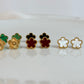 Gold Plated Golden Clover Earrings, Lucky Five Leaves  Clover Earrings, Stainless Steel Gold Plated Earrings, Lucky Jewelry for Her