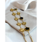 Black and Gold Lucky Bracelet - Double Sided Five Leaf Clover Bracelet