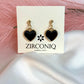 Black Heart Dangle Earrings