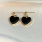 Black Heart Dangle Earrings