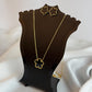 Five Leaf Black Clover Necklace Set