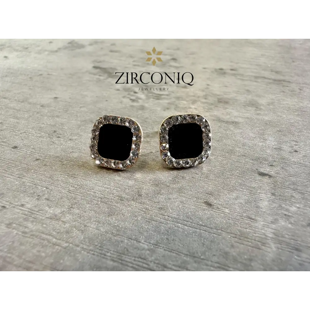 Chic Black Gem Stud Earring