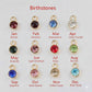 Personalized Birthstone Pendant Rose Silver