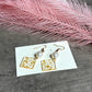 Elegant Gold Leaf Resin and Pearl Dangle Earrings