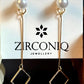 Elegant Pearl and Square Drop Earrings