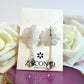 Elegant White Flower Dangle Earrings with Crystal Teardrop