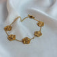 Five Leaf Clover Bracelet Gold - Lucky Bracelet