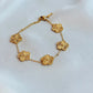 Five Leaf Clover Bracelet Gold - Lucky Bracelet