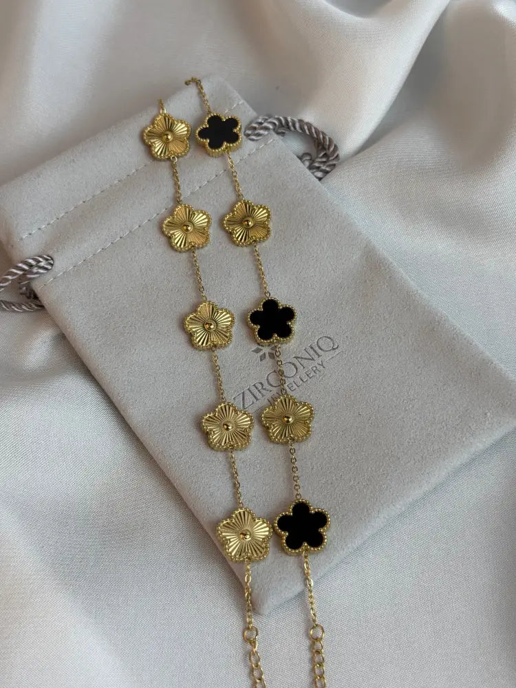 Five Leaf Clover Bracelet Gold - Lucky Bracelet