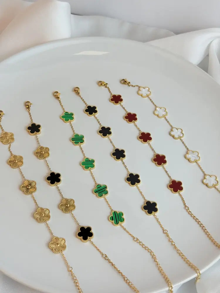 Five Leaf Clover Bracelet Green - Lucky Bracelet