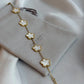 Five Leaf Clover Bracelet White - Lucky Bracelet