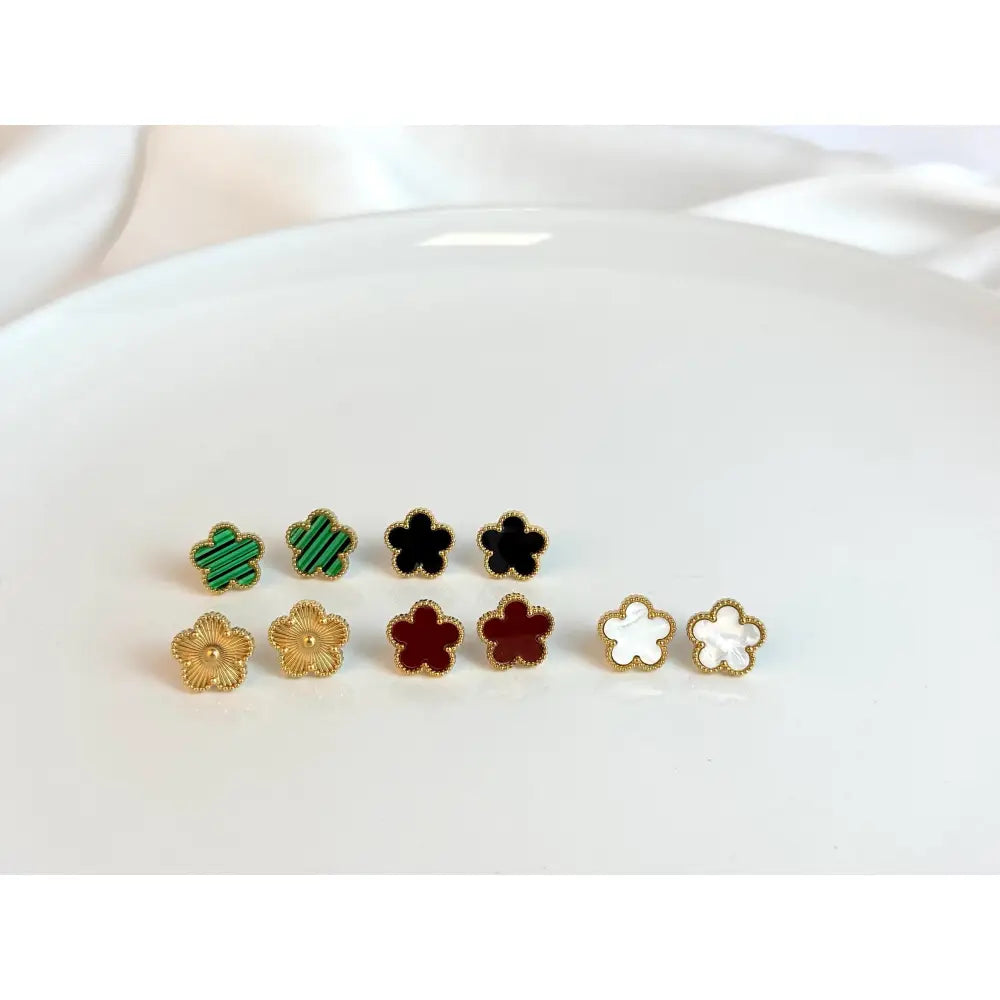 Five Leaf Clover Earrings - Lucky Charm Earrings